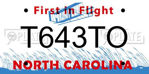 T643TO North Carolina License Plate
