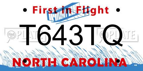 T643TQ North Carolina License Plate