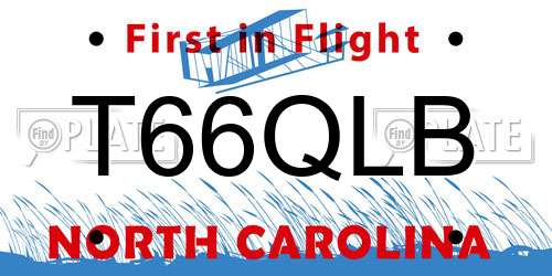 T66QLB North Carolina License Plate