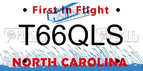 T66QLS North Carolina License Plate