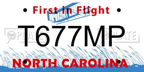 T677MP North Carolina License Plate