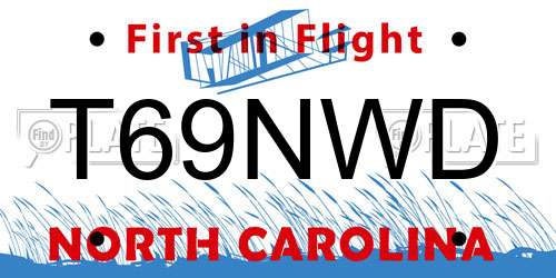 T69NWD North Carolina License Plate