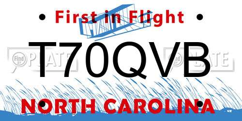 T70QVB North Carolina License Plate