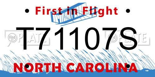 T71107S North Carolina License Plate