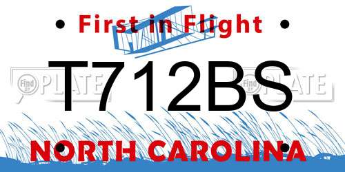 T712BS North Carolina License Plate