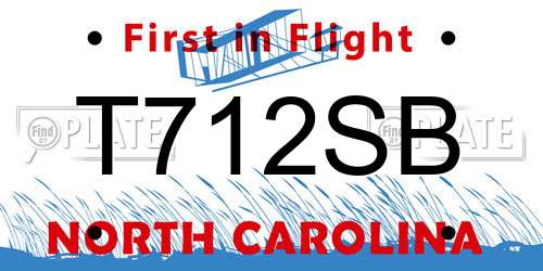 T712SB North Carolina License Plate