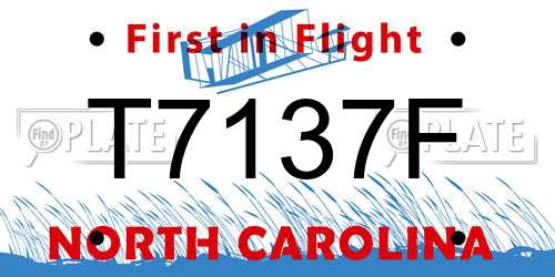 T7137F North Carolina License Plate