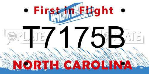 T7175B North Carolina License Plate