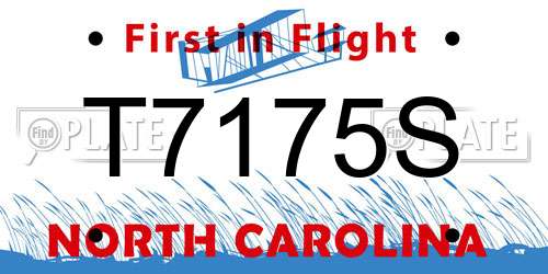 T7175S North Carolina License Plate