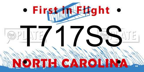 T717SS North Carolina License Plate