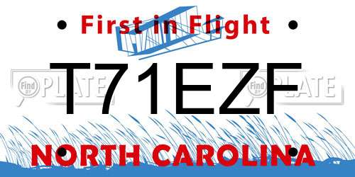 T71EZF North Carolina License Plate