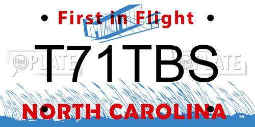 T71TBS North Carolina License Plate