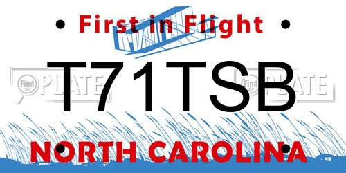 T71TSB North Carolina License Plate
