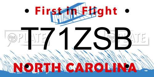 T71ZSB North Carolina License Plate