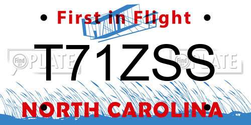 T71ZSS North Carolina License Plate