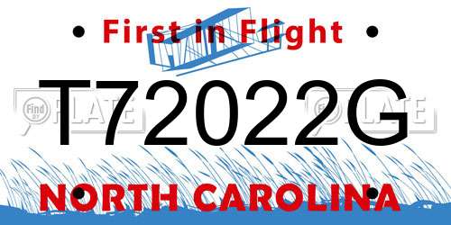 T72022G North Carolina License Plate