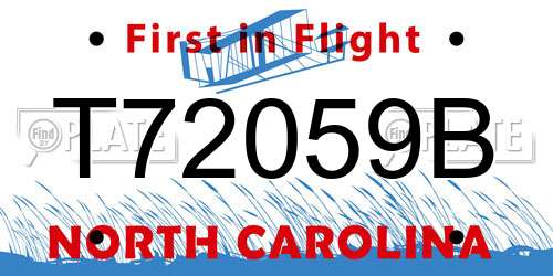T72059B North Carolina License Plate