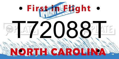 T72088T North Carolina License Plate