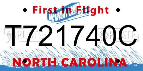 T721740C North Carolina License Plate