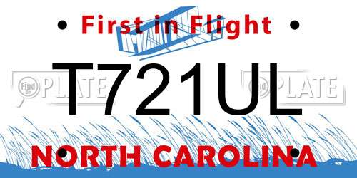 T721UL North Carolina License Plate