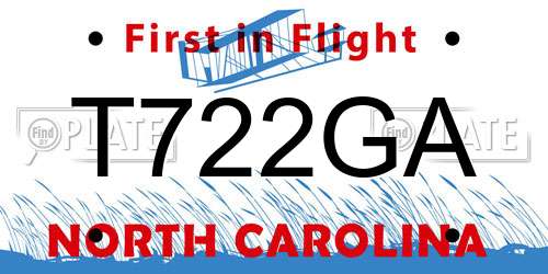 T722GA North Carolina License Plate