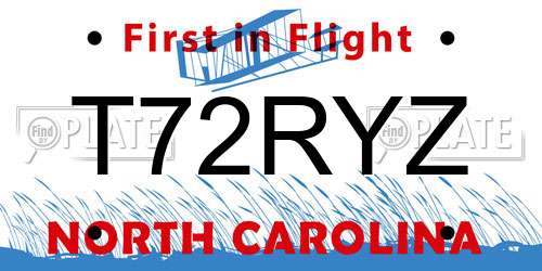 T72RYZ North Carolina License Plate