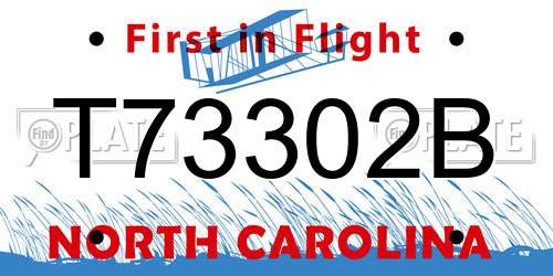 T73302B North Carolina License Plate