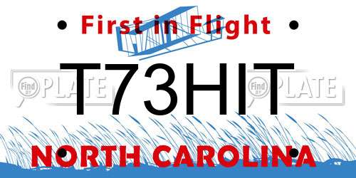 T73HIT North Carolina License Plate