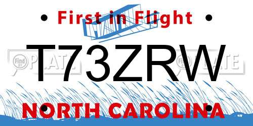 T73ZRW North Carolina License Plate