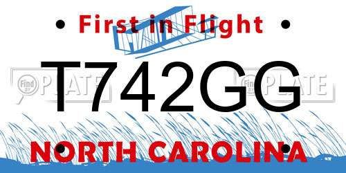 T742GG North Carolina License Plate