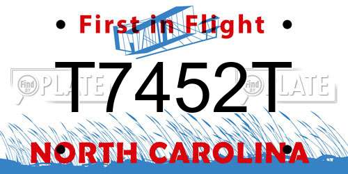 T7452T North Carolina License Plate