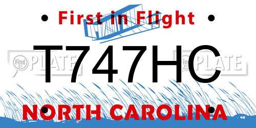 T747HC North Carolina License Plate