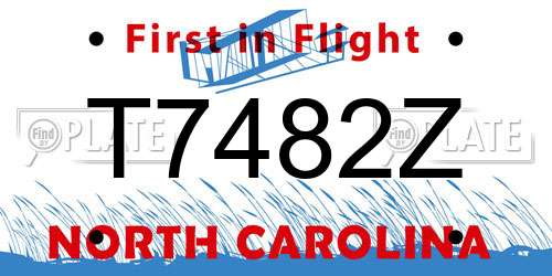 T7482Z North Carolina License Plate