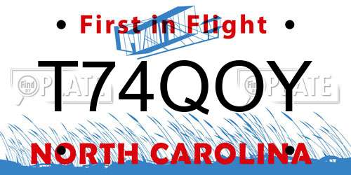 T74QOY North Carolina License Plate