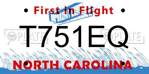T751EQ North Carolina License Plate