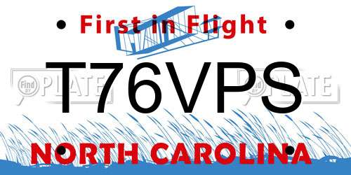 T76VPS North Carolina License Plate