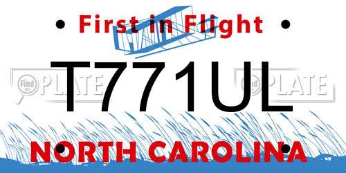 T771UL North Carolina License Plate