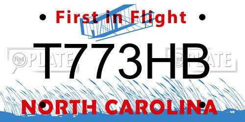 T773HB North Carolina License Plate