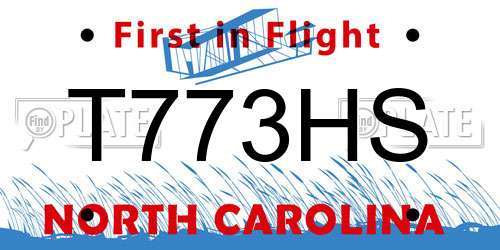 T773HS North Carolina License Plate