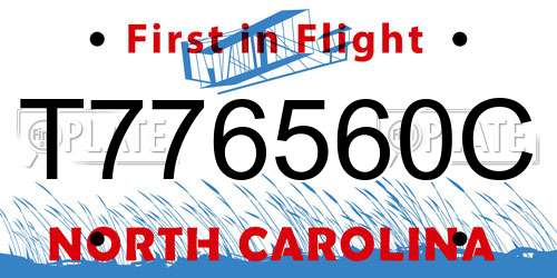 T776560C North Carolina License Plate