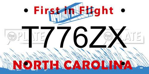 T776ZX North Carolina License Plate