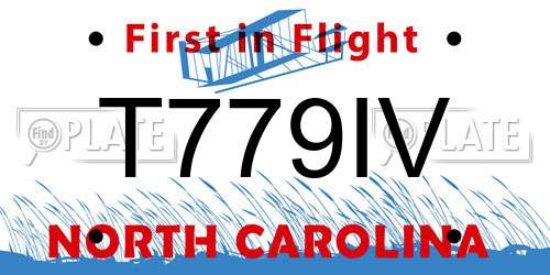T779IV North Carolina License Plate