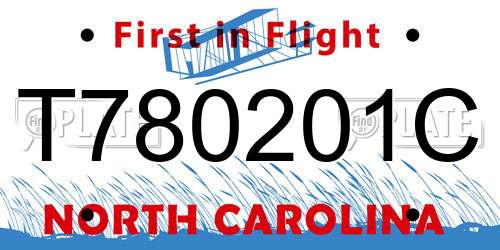 T780201C North Carolina License Plate
