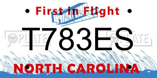 T783ES North Carolina License Plate