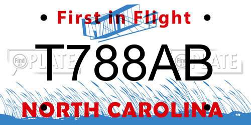 T788AB North Carolina License Plate