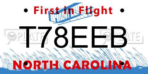 T78EEB North Carolina License Plate
