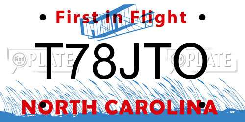 T78JTO North Carolina License Plate