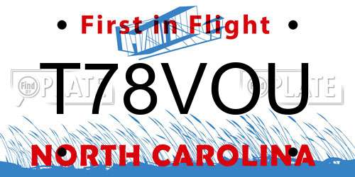 T78VOU North Carolina License Plate