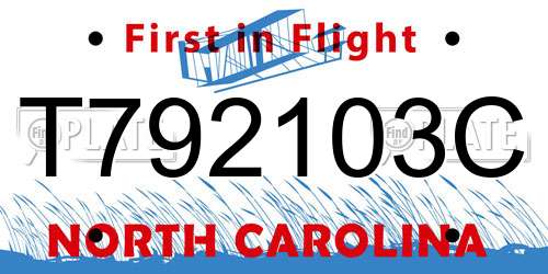 T792103C North Carolina License Plate