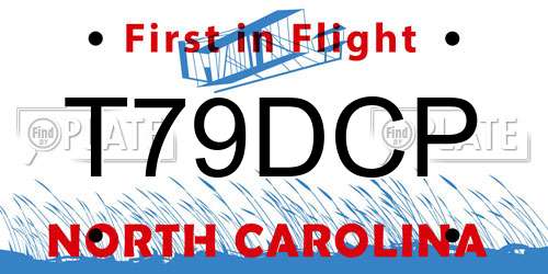 T79DCP North Carolina License Plate